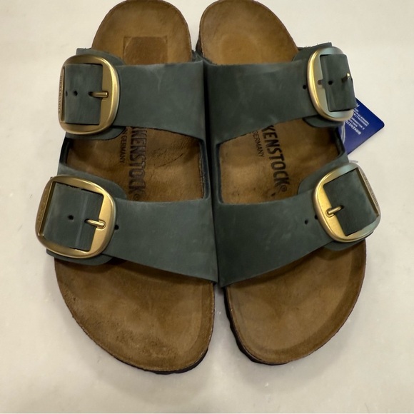 Birkenstock New w/ Box Women’s Arizona Big Buckle Thyme Nubuck Leather Sz 6 - Picture 6 of 12